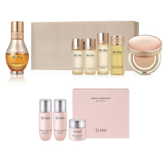 오휘 더 퍼스트 제너츄어 앰플 어드밴스드 기획 세트 + 미라클 모이스처 미니어처 기초화장품 3종 키트
