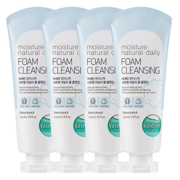 바세린 모이스처 내추럴 클렌징폼 225ml 4개