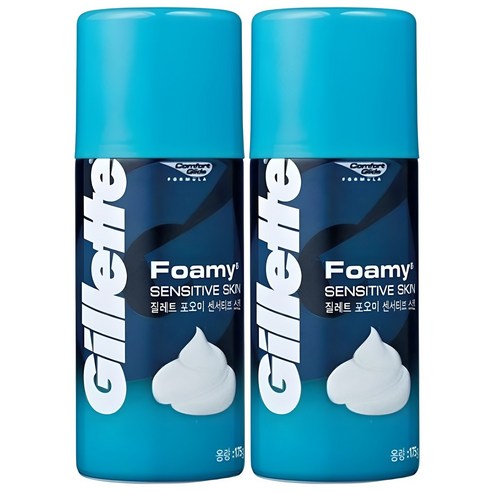 질레트 정품 포오미 센서티브 스킨 쉐이빙 폼, 175g, 2개