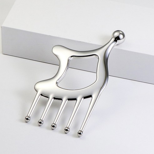 라앤모 메탈 괄사 냉온 얼굴 두피 마사지 림프순환 리프팅 홈케어 뷰티템