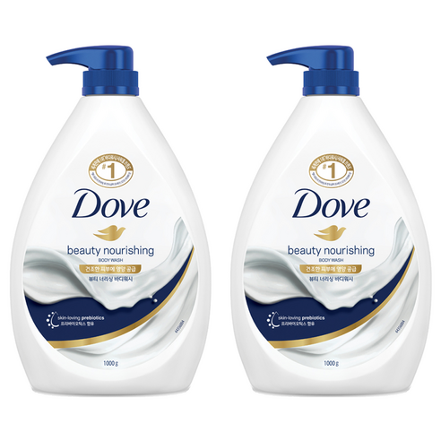 도브 뷰티 너리싱 바디워시, 1kg, 2개