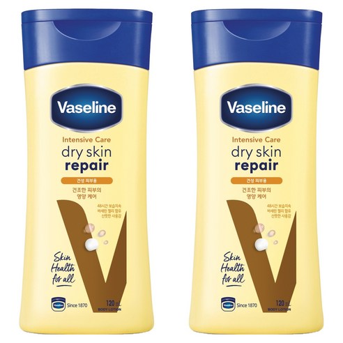 바세린 드라이 스킨 리페어 바디로션, 120ml, 2개