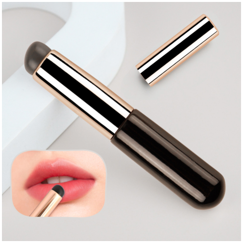 벨로브 립 실리콘 브러쉬 휴대용 스머지 립브러시, 1개, 다크브라운