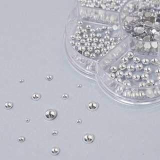 네일스토어 반볼 네일파츠 7종세트-22 메탈참 실버 원형 네일스톤, 1개, 1.네일파츠 7종 세트-22 /S455