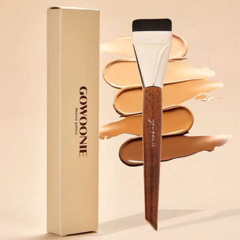 고우니 납작 파운데이션 브러쉬 파데붓, 모던실버, 1개