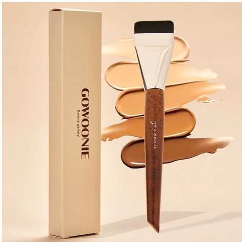 고우니 납작 파운데이션 브러쉬 파데붓, 모던실버, 1개