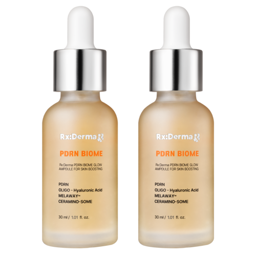 알엑스더마 고함량 PDRN 히알루론산 앰플 스킨부스터 모공 탄력 물광 세럼, 2개, 30ml