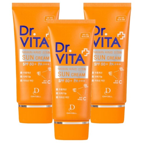 데이셀 닥터비타 비타민 선크림 SPF50+ PA+++, 50g, 3개