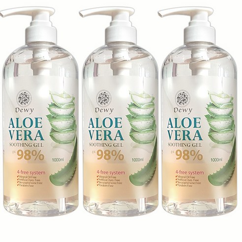 듀이 알로에베라 수딩젤 98% 1000ml 3개 대용량, 1L
